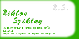 miklos sziklay business card